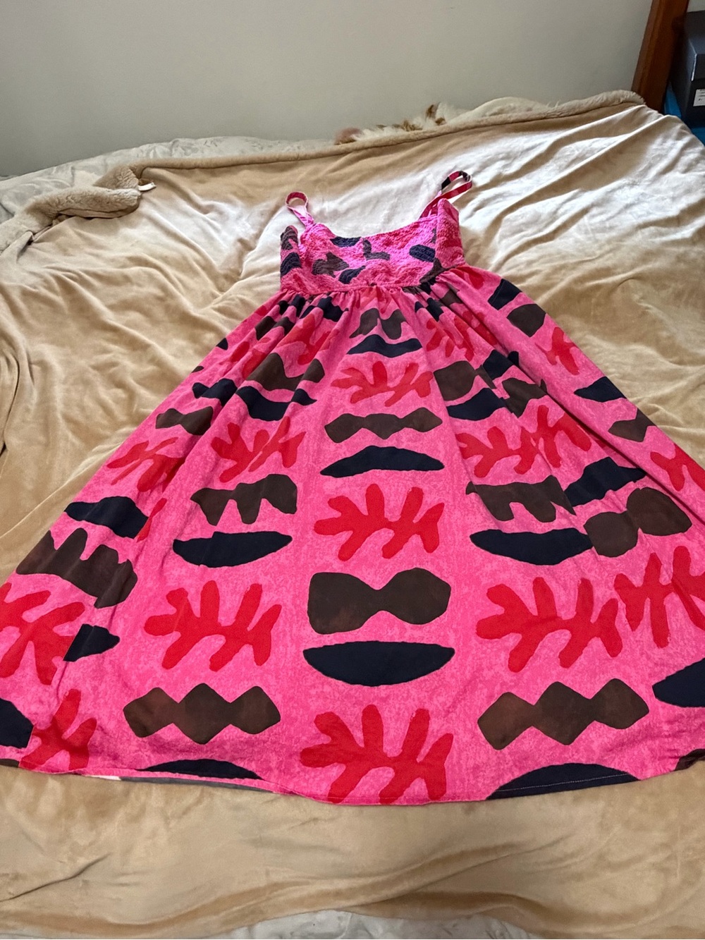 Nic + Zoe Pink Patterned Cotton Sundress - Bright Pink & Red Women’s Large